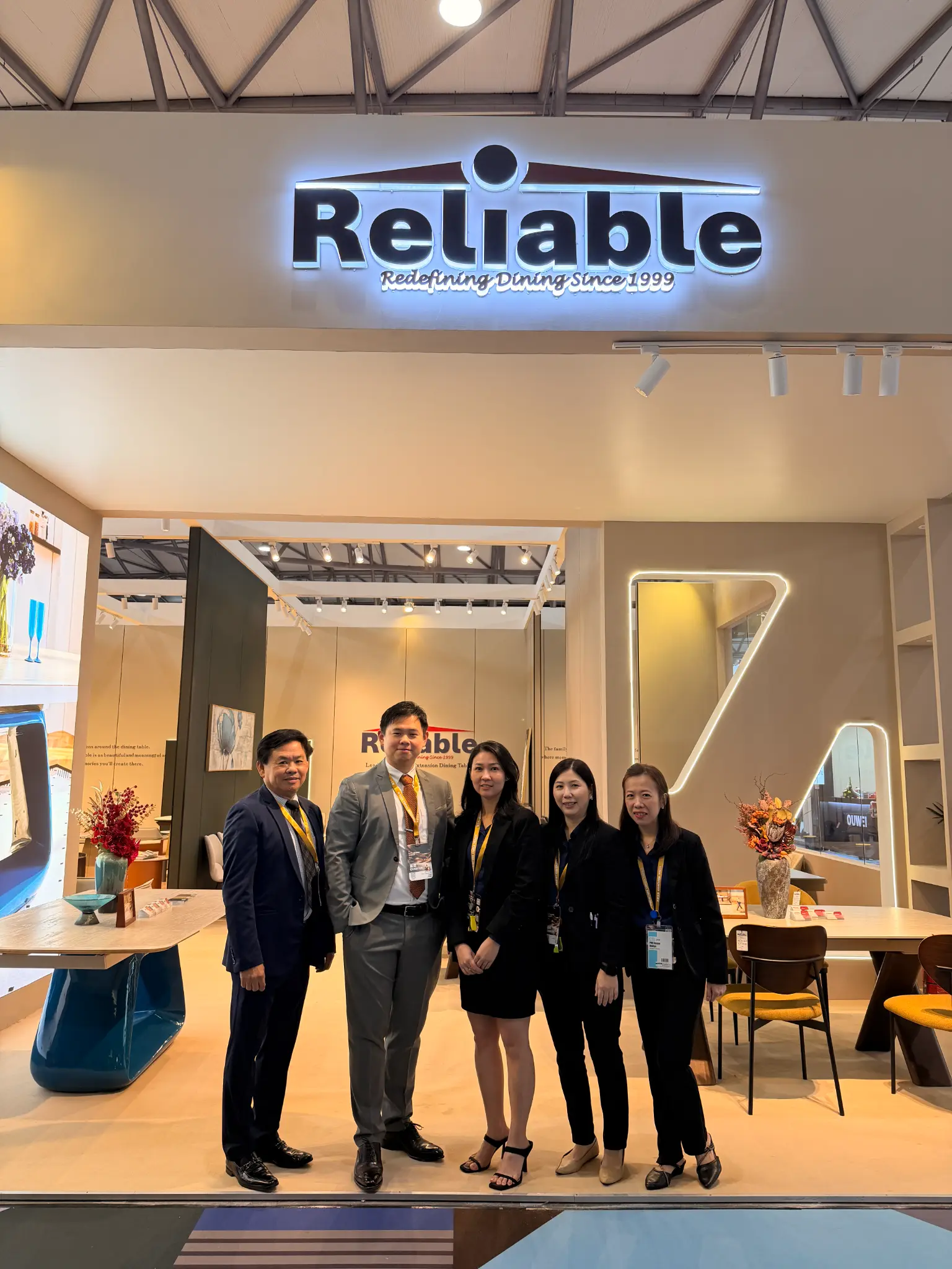 Reliable Furniture team at an international exhibition